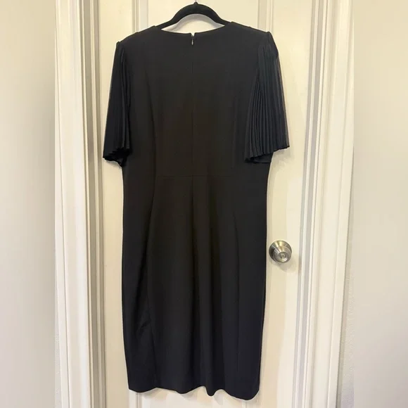 Calvin Klein women’s black sheath dress with flutter sleeve size medium - Picture 4 of 12